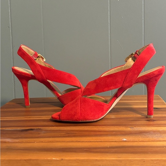 Michael Kors - Red Open Toe Heels - 7.5 - Picture 4 of 10